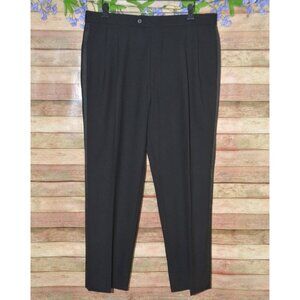 Vintage Jos A Bank 37x29 37R Black Wool Pleated High Waist Tuxedo Trousers Pant